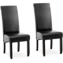 Sedie In Legno Imbottite Set Da 2 Sedia In Finta Pelle Soggiorno 180 kg Nere