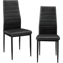 Set di 2 Sedie da Sala Pranzo Rivestimento in Similpelle Nero [en.casa]