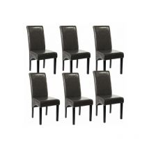 San Marco - Sedie per sala da pranzo Ester antracite in similpelle 6 sedie 6 sedie 6 sedie 6 sedie 6 sedie 6 sedie 6 sedie 6 sedie