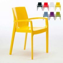 Sedie polipropilene impilabili con braccioli cucina bar Cream Grand Soleil Colore: Giallo