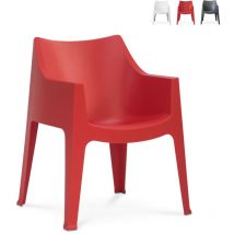 Sedie poltrone con braccioli da interno ed esterno Scab Coccolona Colore: Rosso