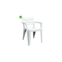 Poltrona Sedia in Resina da Giardino Effetto Legno Keter Julie Colore Bianco