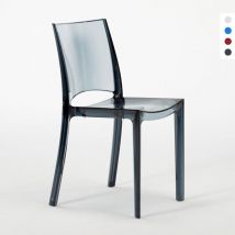 Sedie trasparenti per cucina bar e ristorante impilabile B-Side Grand Soleil Colore: Trasparente Nero Antracite