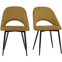 Sedie vintage in velluto bronzo e base metallo (set di 2) COSETTE