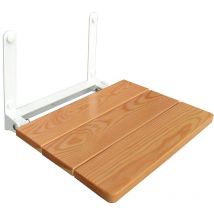 Sedile doccia a muro con seduta pieghevole 35x32 in legno di larice