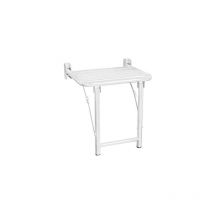 Nofer - Sedile doccia con sostegno gambe sedia per disabili inox bianco 15045.W