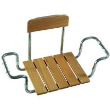 Sedile per vasca con schienale regolabile e telaio cromato portata 120 Kg