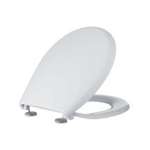 Sedile Wc Universale Bianco Con Cerniere Inox Modello Boxer