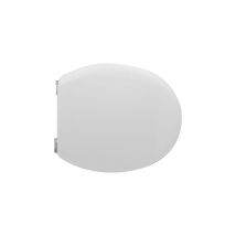 Sedile wc coprivaso per Azzurra vaso Fast 38-45x37 cm copriwater bianco in legno colato con cerniere regolabili ad espansione