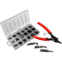 Peveha24 - Seegeringzange Set mit 300 tlg. Innen- Außen- Sprengringe Wellensicherungsringe Sortiment