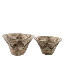 Seegras Schüssel 2er Set praktische Aufbewahrungsschale mit Druck Kaemingk