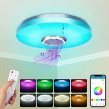 Plafonnier Led 36w Avec Haut-parleur Bluetooth, Intelligent Avec Télécommande Et Contrôle App, Changement De Couleur Rgbw, Réglable Pour Chambre, 