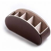 Shining house tv Remote Control Holders Storage Box with 5 Compartments Multifunctional pu Leather for Desk Organization and Storage Holders for tv