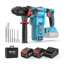 Seesii - 4.3J Akku Bohrhammer: 2 x 5.0 Ah Akkus und Ladegerät, 1000W Leistung, Bürstenloser Motor, SDS-plus, Akku Schlagbohrmaschine Mit