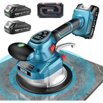 Seesii Cx76 Fliesenrüttler, Kabelloses Vibrationsgerät Mit 2x2000mah Batterien, 145mm Saugkraft, 10 Stufige Einstellung Für Profis Und Heimwerker
