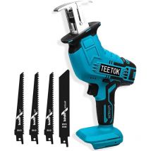 Teetok - Sega alternativa a batteria, compatibile con batteria Makita 0-3000 spm Velocità variabile con 4 lame per sega alternativa e luce a led per
