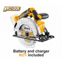 Ingco - sega circolare a batteria al litio 20V - nuda - CSLI1651