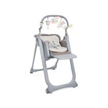 Chicco - Seggiolone Pappa Polly Magic Relax con Funzione Sdraietta per Neonati e Barra Giochi inclusa - Cocoa