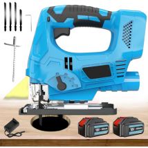 Seghetti alternativi, seghetto alternativo senza fili brushless, seghetto alternativo per legno, 4 lame, luce di lavoro a led, ± 45 °, batteria e