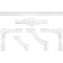 Grand Decor - Wand- Und Deckenumrandung Fries Stuck Pu Stoßfest Cr810/a-d: Segment Cr810br - 200 X 190 X 18 Mm