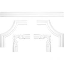 Grand Decor - Wand- Und Deckenumrandung Fries Stuck Pu Stoßfest Cr824/a/b: Segment Cr824a - 145 X 145 X 18 Mm