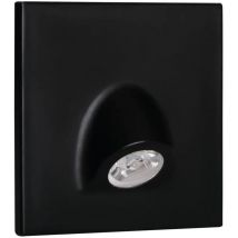 Segnapasso led mefis scale quadrato 0,70 watt nero foro 60 mm bianco naturale
