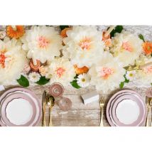 Seidenpapier-Deko Blumen, creme, 30-20 cm (1 Karton / 48 Packungen) (1 Packung / 5 Stück)