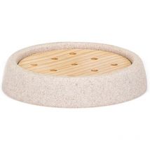 Seifenschale aus Sandstein und Esche ø10,5x2cm Andrea House