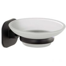 Glasschale Satiniert Und Schwarze Edelstahl-Halter Timo
