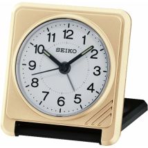 Seiko Sveglia Analogica In Plastica Da Viaggio Oro Qht015g