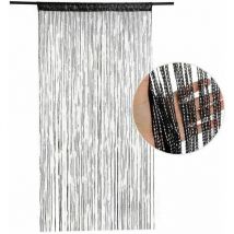 Seil-Türvorhang, 200×100 cm Fliegenschutz-Türvorhang, Fadenvorhang, Fensterdekoration, Raumteiler, Pailletten für Tür, Wand, Fenster
