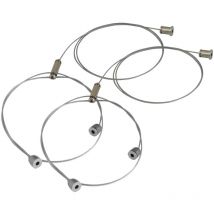 Seilabhängung Einbauset 1M Drahtseil y Aufhängung Chrom für led Zubehör, Panel, Lampen inkl. Schrauben, Dübel