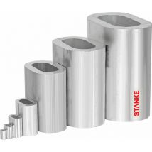 Seilwerk Stanke - 10x Alu Pressklemme Größe 6 Seilklemme Drahtseilklemme Aluminium Presshülse