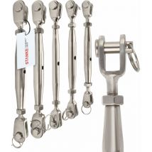 1x M8 Tendeur à lanterne chape-chape en acier inoxydable 103 mm, Tendeur à cage manille-manille pour les câbles d'acier - Seilwerk Stanke
