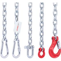 150cm Kit de fixation pour hamac, pour balançoire d'intérieur et pour sac de frappe : chaîne en acier galvanisé 6 mm + manille de levage 8mm