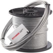 Câble d'Acier Galvanisé Revètu de pvc Revètement Plastique la Sylviculture din 6x7+FC 5 mm 50 m - Seilwerk Stanke