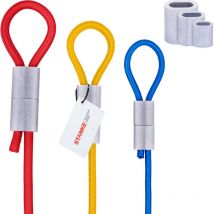 Manchon tubulaire de serrage en aluminium pour corde en caoutchouc 6mm, 10 pièces - Seilwerk Stanke