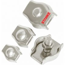 Seilwerk Stanke - 25x Serre-Câble Plat Selle Unique Acier Inoxydable Taille 3 Connecteur Inox Pour Câble d'Acier 3 mm