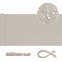 Brise Vue Balcon Occultant Oxford Protection uv Opaque Résistant aux Intempéries 90 x 300cm, avec Attaches de câble et Cordons, Taupe - Sekey