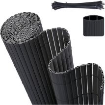 Brise-vue en pvc - Double renforcement intérieur avec serre câbles, Imperméable sans perçage, 100 x 500 cm anthracite - Sekey