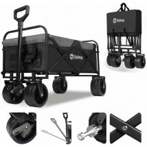Sekey - Chariot de Transport avec Freins Pliable avec chargeur jusqu'à 200KG , Noir avec Gris