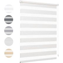 Sekey - Doppelrollo 60x210cm Leinen Duo Rollo Klemmfix ohne Bohren Zebrarollo Fensterrollo Klemmrollo Seitenzugrollo Rollos Jalousie Faltrollo für