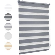 Sekey Doppelrollo 55x130cm Dunkelgrau Duo Rollo Klemmfix Ohne Bohren Zebrarollo Fensterrollo Klemmrollo Seitenzugrollo Rollos Jalousie Faltrollo Für 