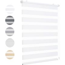 Sekey - Doppelrollo 80x150cm Weiß Duo Rollo Klemmfix ohne Bohren Zebrarollo Fensterrollo Klemmrollo Seitenzugrollo Rollos Jalousie Faltrollo für