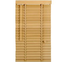 Holzjalousie Naturholzfarbe 140x180cm Jalousie 50mm Holz Jalousie Holzmaserung Jalousette Echtholz - Sekey