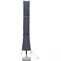 Housse de Protection pour Ø3m-4m Parasol, couverture de Parasol avec Grilles D'aération, 100% Polyester, Gris foncé - Sekey