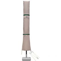 Sekey Housse de Protection pour Ø3m-4m Parasol, couverture de Parasol avec Grilles D’aération, 100% Polyester, Kaki