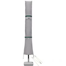Housse de Protection pour Ø3m-4m Parasol, couverture de Parasol avec Grilles D'aération, 100% Polyester, Gris clair - Sekey