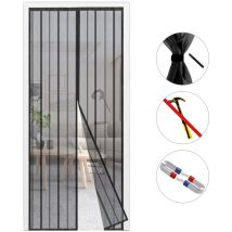 Magnet Fliegengitter Tür Ohne Bohren Insektenschutz Türvorhang Schwarz, 215 X 120 Cm - Sekey