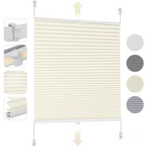 Sekey - Plissee ohne Bohren Klemmfix, Faltrollo Jalousie Plissee Rollo, Verspannt Blickdicht Sichtschutz und Sonnenschutz Easyfix Fensterollo für